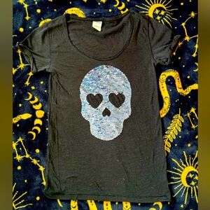 Rare VS Pink sequin skull top